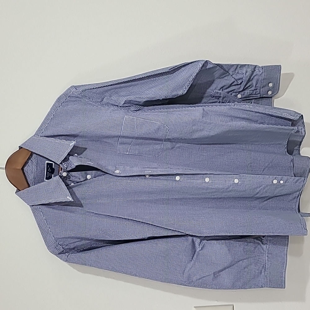 Club Room Men's 17.5 34 - 35 Long Sleeve Button Down Shirt Cotton